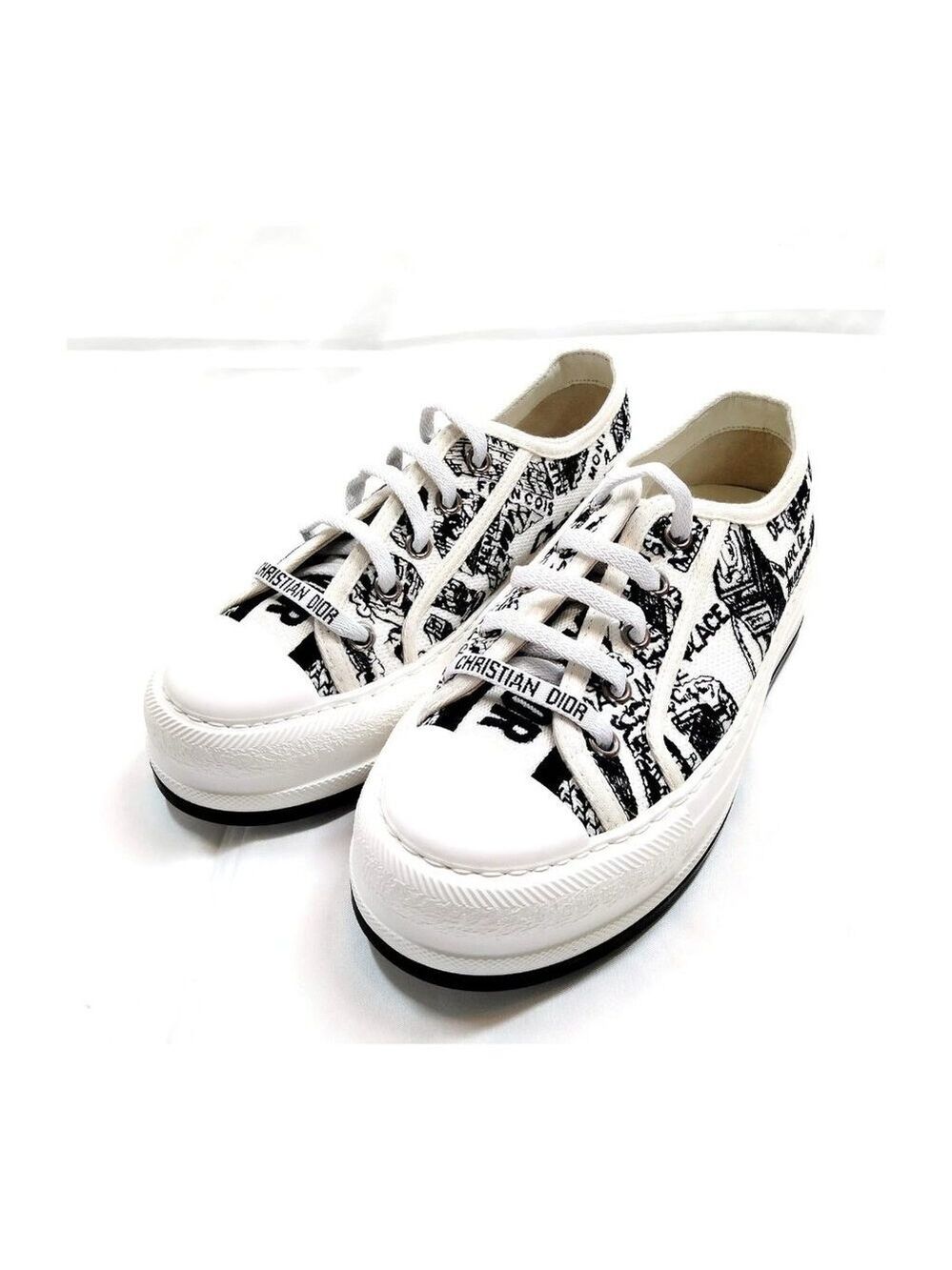 Christian Dior Sneakers Women Whites Cotton 329-073125